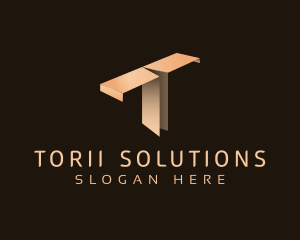 Paper Fold Plane Letter T logo design