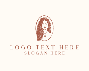 Portrait - Woman Diamond Necklace logo design