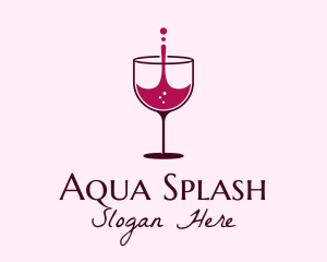 Red Wine Splash Glass logo design