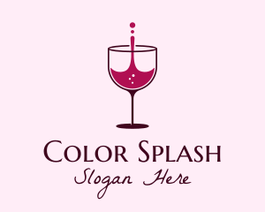 Red Wine Splash Glass logo design