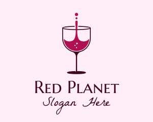 Red Wine Splash Glass logo design