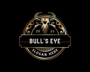 Wester Bull Skull  logo design