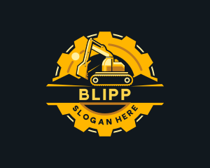 Backhoe Excavator Construction Logo