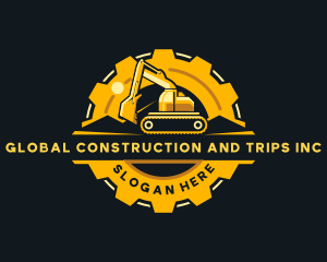 Backhoe Excavator Construction logo design