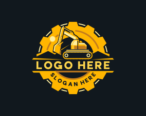 Heavy Equipment - Backhoe Excavator Construction logo design