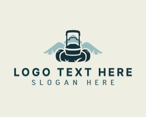 Lawn Mower - Lawn Landscaping Mowing logo design