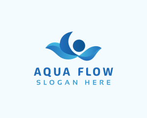 Flow - Creative Swimming Sports logo design