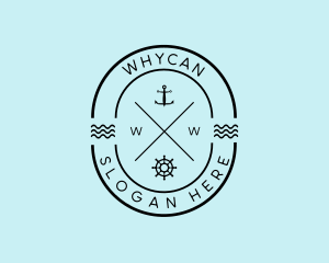 Badge - Nautical Ship Anchor logo design