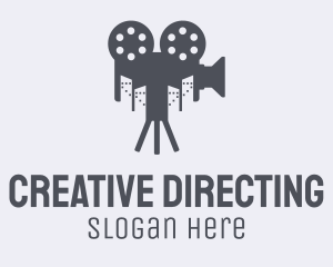 Directing - Grey Movie Camera City logo design