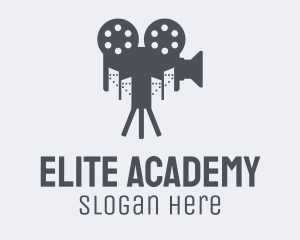 Photo - Grey Movie Camera City logo design