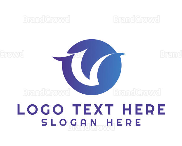 Gradient Tech Company Letter V Logo