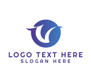 Air Cargo - Gradient Tech Company Letter V logo design