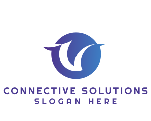 Interaction - Gradient Tech Company Letter V logo design