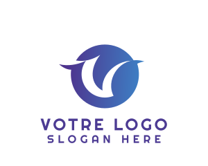 Customer Service - Gradient Tech Company Letter V logo design