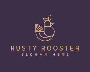 Premium Rooster Bird logo design