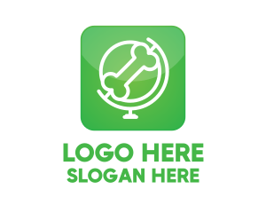 Puppy - Dog Globe Application logo design