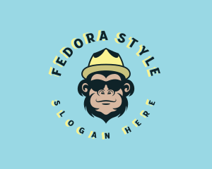 Cool Fedora Monkey  logo design