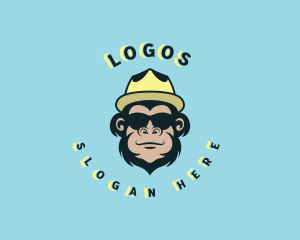 Beach Trip - Cool Fedora Monkey logo design