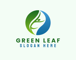 Organic Leaf Person logo design