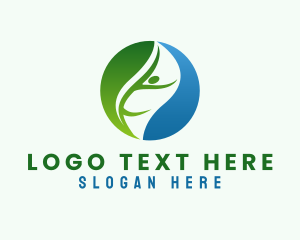 Human - Organic Leaf Person logo design