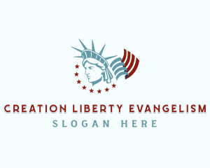 Lady Liberty American Flag logo design