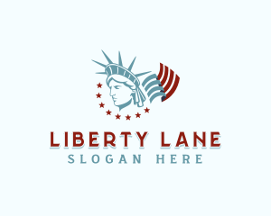 Lady Liberty American Flag logo design