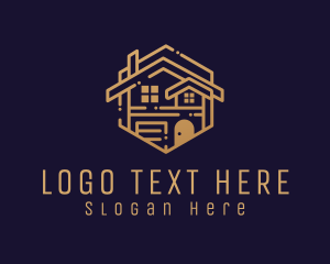 Village - Gold House Real Estate logo design