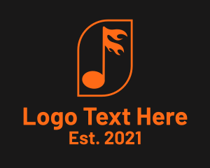 Symphony - Flaming Music Note logo design