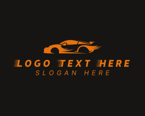 Rideshare - Fast Orange Car logo design