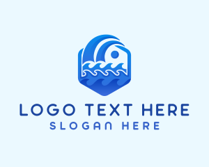 Coastal - Ocean Water Wave logo design