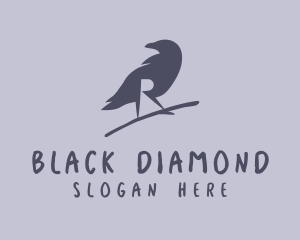 Black - Black Crow Letter R logo design