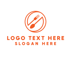 Fork - Orange Diner Letter S logo design