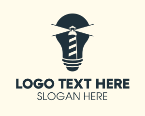 Lodging - Lighthouse Bulb Illumination logo design