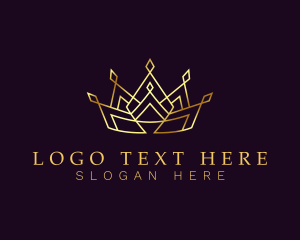 Queen - Golden Regal Crown logo design