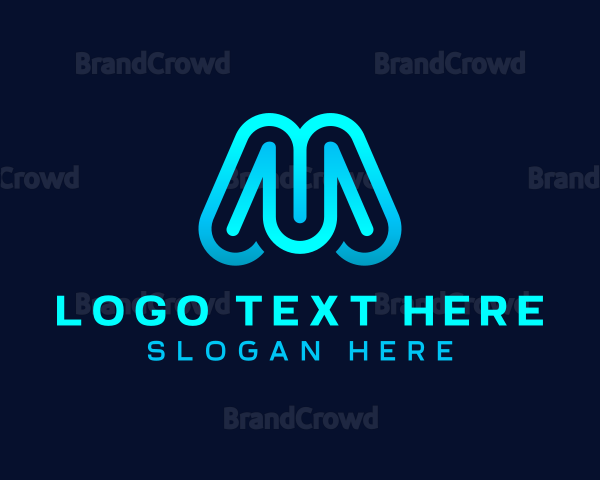 Creative Tech Maze Letter M Logo