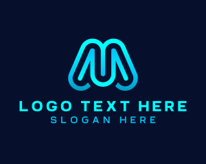 Creative Tech Maze Letter M Logo