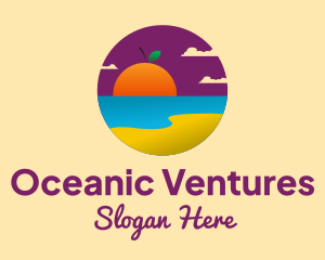 Orange Sunset Beach  logo design