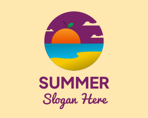 Orange Sunset Beach  logo design