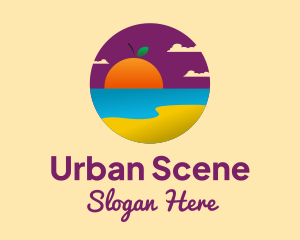 Scene - Orange Sunset Beach logo design