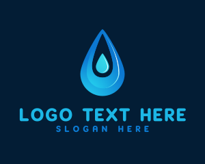Water Drop - Blue Aqua Fluid logo design