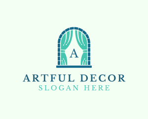 Window Curtain Home Decor logo design