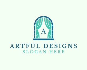 Window Curtain Home Decor logo design