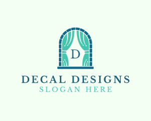 Window Curtain Home Decor logo design