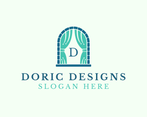 Window Curtain Home Decor logo design