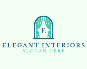 Window Curtain Home Decor logo design