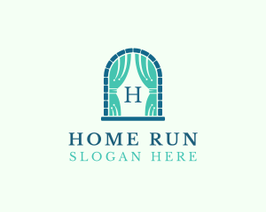 Window Curtain Home Decor logo design