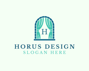 Window Curtain Home Decor logo design