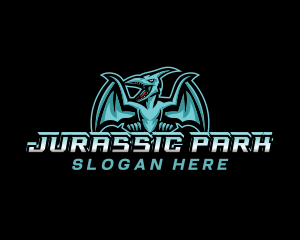 Pterodactyl Dinosaur Wings logo design