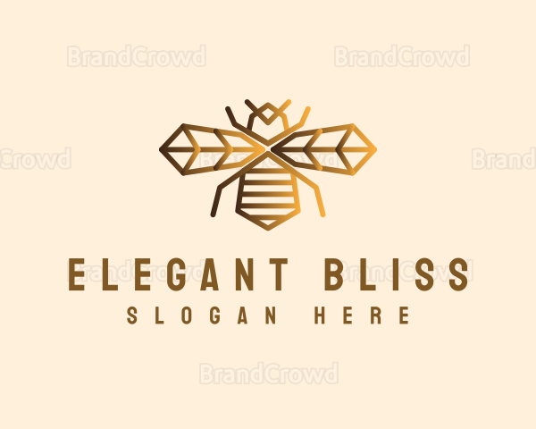 Golden Bee Insect Logo