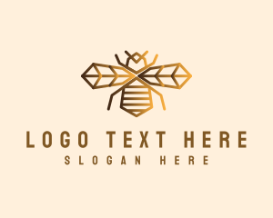 Geometric - Golden Bee Insect logo design